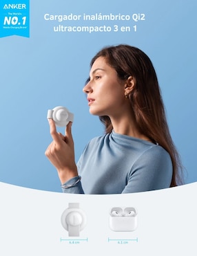 Cargador inalámbrico Anker magGo 3 en 1 USB tipo C 15 W