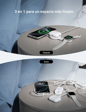 Cargador inalámbrico Anker magGo 3 en 1 USB tipo C 15 W
