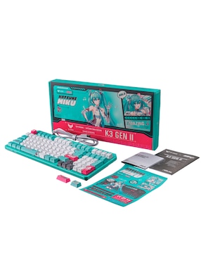 Teclado gamer retroiluminado español con interruptor optomecánico Asus TUF gaming K3 gen II Hatsune Miku edition