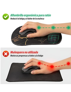 Mouse pad Xtellar con antideslizante y con apoyo para muñeca