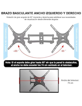 Soporte de pared Xtellar para pantalla articulado 32 - 55 pulgadas
