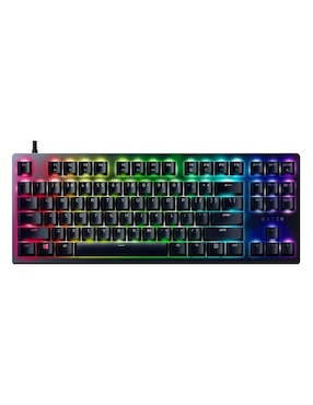 Teclado gamer usb-c qwert inglés con interruptor lineal (red, black) Razer huntsman v2 tkl reacondicionado