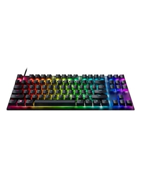 Teclado gamer usb-c qwert inglés con interruptor lineal (red, black) Razer huntsman v2 tkl reacondicionado