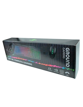Mouse y teclado Ground Gaming Combo 4 en 1 alámbrico
