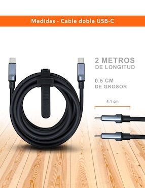Cable USB C Black+Decker a tipo USB C de 2 m