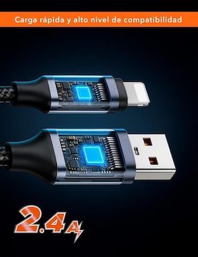 Cable USB A Black+Decker a tipo lightning de 2 m