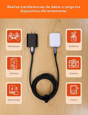 Cable USB A Black+Decker a tipo lightning de 2 m