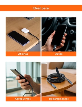 Cable USB C Black+Decker a tipo lightning de 2 m
