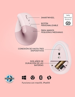 Mouse inalámbrico Logitech lift 910-006472