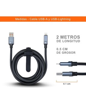 Cable usb Black+Decker a tipo lightning de 2 m