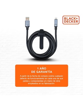 Cable usb Black+Decker a tipo lightning de 2 m