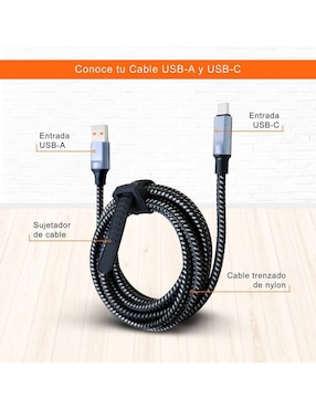 Cable usb c Black+Decker a tipo usb de 2 m