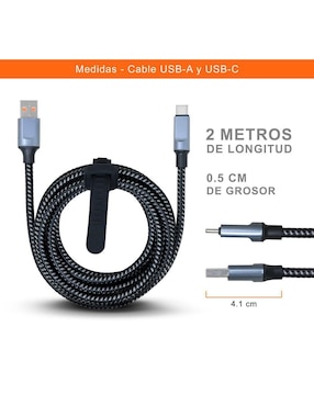 Cable usb c Black+Decker a tipo usb de 2 m