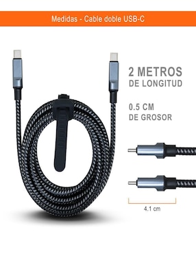 Cable USB C Black+Decker a tipo USB C de 2 m