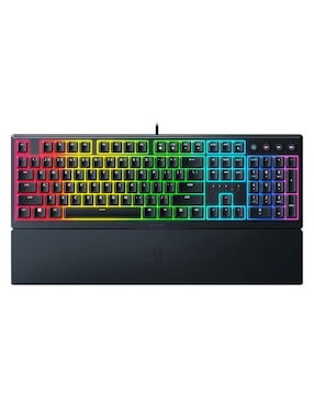 Teclado gamer USB-A 2.0 QWERT Inglés con interruptor membrana cúpula de goma Razer Ornata V3 Chroma RGB
