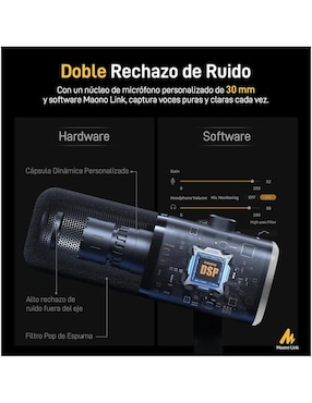 Micrófono gaming alámbrico Lab.g micrófono dinámico gamer con luces rgb
