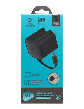 Cargador pared STF de 65 W USB + USB tipo C cargador gan 65 w