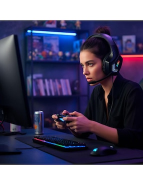 Audífonos gamer Over-Ear Basher BASH-4208 alámbrica