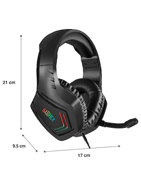 Audífonos gamer Over-Ear Basher BASH-4208 alámbrica