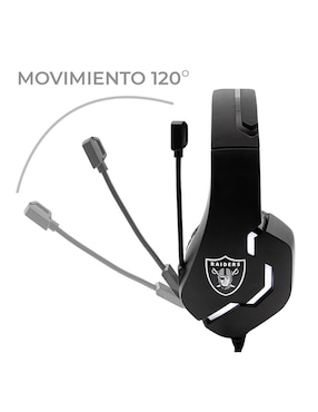 Audífonos gamer NFL Las Vegas Raiders alámbricos 3