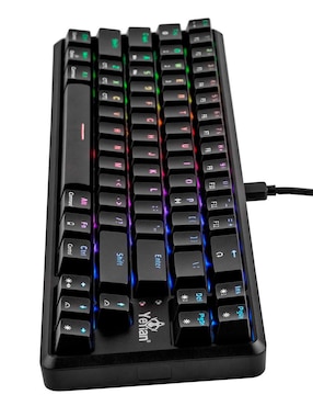 Teclado gamer USB, bluetooth retroiluminado español con interruptor lineal (red, black) Yeyian Akil
