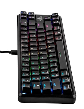 Teclado gamer USB, bluetooth retroiluminado español con interruptor lineal (red, black) Yeyian Akil