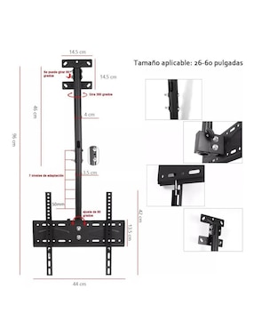Soporte de techo Lab.g para pantalla articulado 26 - 60 pulgadas