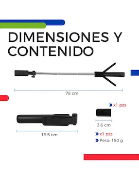 Selfie stick Xtellar7399 con controlo remoto