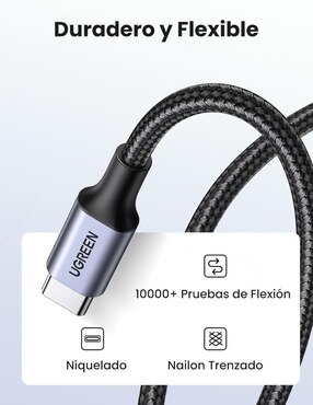 Cable C Usb C Ugreen a tipo Usb C de 2 m