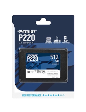 Unidad SSD Patriot capacidad 512 GB