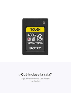 Memoria CFexpress Sony capacidad 480 GB