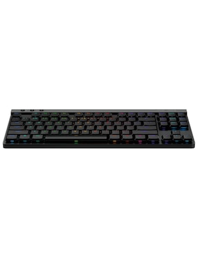 Teclado gamer alámbrico e inalámbrico QWET inglés con interruptor táctiles brown clear Logitech G515 Lightspeed TKL RGB