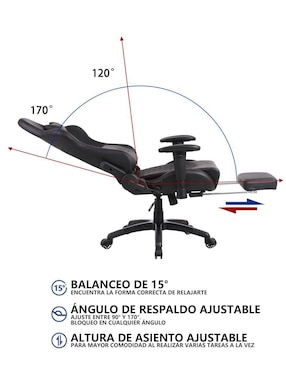 Silla gamer con masajeador LS-6689S Dowinx