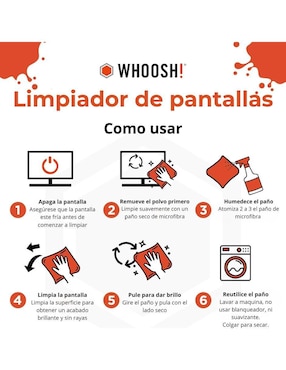 Limpiador de pantallas Whoosh 6 piezas
