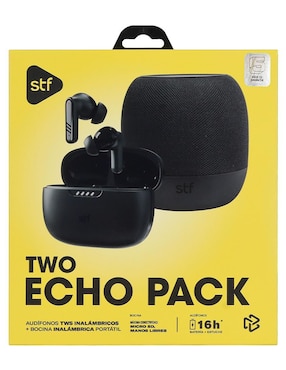 Audífonos true wireless + Bocina portátil inalámbrica Stf Two Echo Pack Stf inalámbricos