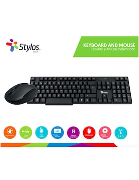 Mouse y teclado Stylos STPKTM3B