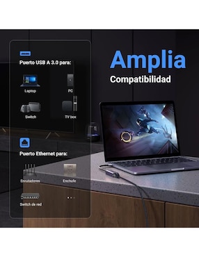 Set de cable ethernet Ugreen a tipo USB de 0.5 m