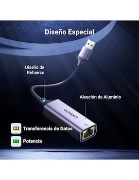 Set de cable ethernet Ugreen a tipo USB de 0.5 m