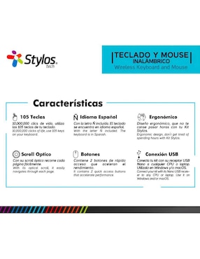 Mouse y teclado Stylos STPKTM5B