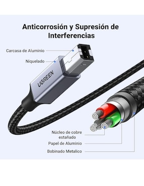 Cable USB C Ugreen a tipo USB B de 2 m