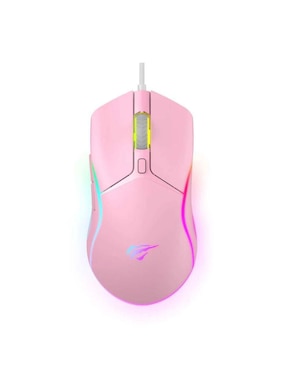 Mouse gamer Havit MS1029 Rosa Rgb 7200 Dpi Ergonómico