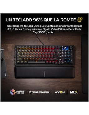 Teclado gamer alámbrica Corsair CH-91E901E-NA