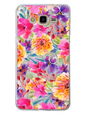 Funda Para Celular Samsung Flores Acuarela De Silicón