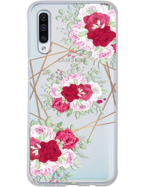 Funda Para Celular Samsung Flores Y Líneas De Silicón