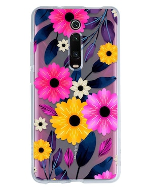 Funda Para Xiaomi Flores Amarillas Y Magentas De Silicón