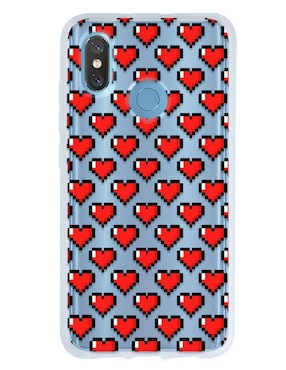 Funda Para Xiaomi Corazones Pixeles De Silicón