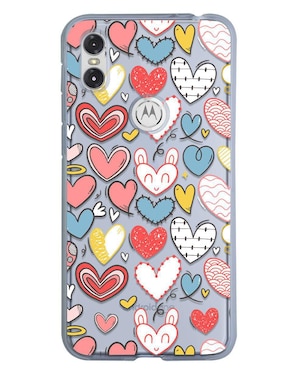 Funda Para Motorola Corazones Pastel De Silicón