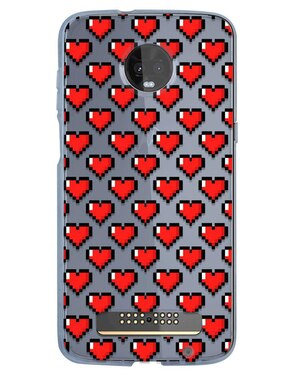 Funda Para Motorola Corazones Pixel De Silicón