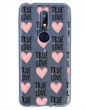 Funda Para Nokia Corazones True Love De Silicón