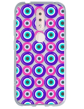 Funda Para Nokia Ojo Turco Morado Y Rosa De Silicón